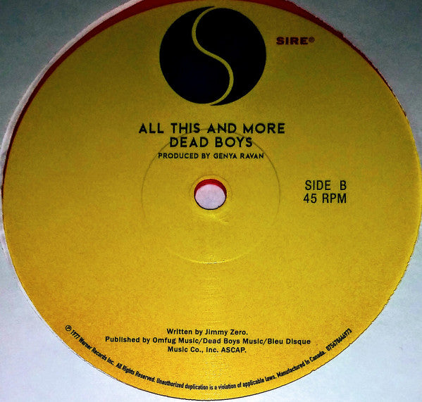 Corey Taylor / The Dead Boys : All This And More (12", RSD, Single, Ltd, Red)