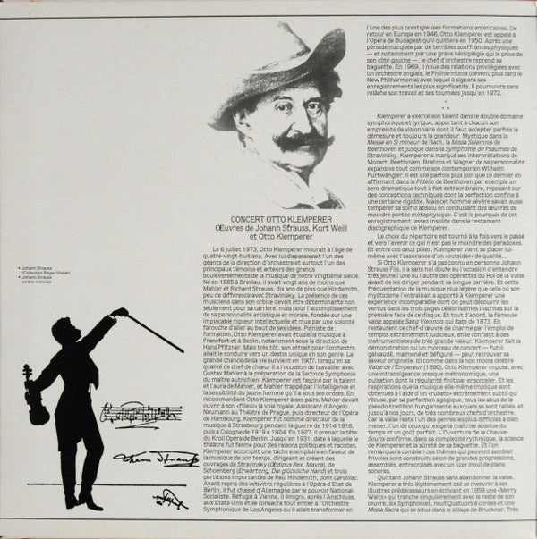 Otto Klemperer, Kurt Weill, Johann Strauss Jr., Philharmonia Orchestra : Weill: Kleine Dreigroschenmusik (LP)