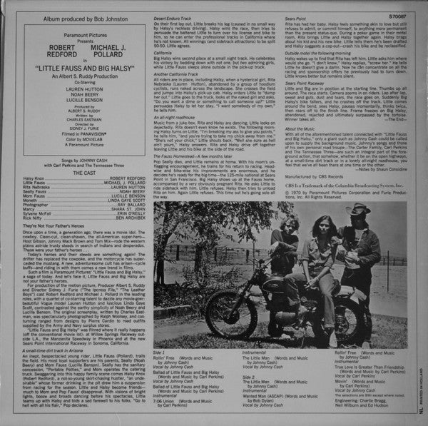 Johnny Cash With Carl Perkins And The Tennessee Three : Little Fauss And Big Halsy (LP, Album)