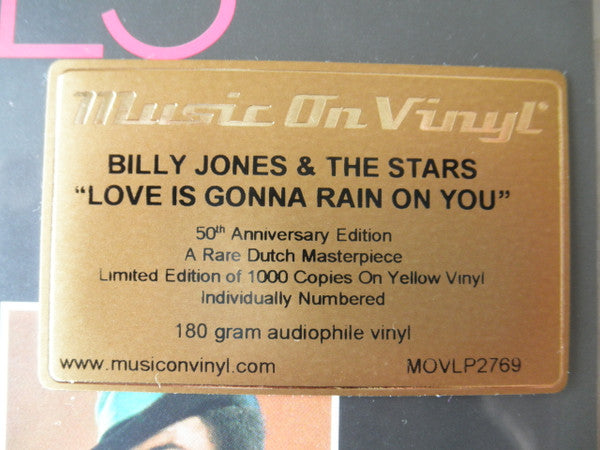 Billy Jones (3) & The Twinkle Stars : Love Is Gonna Rain On You (LP, Album, RSD, Ltd, Num, RE, Yel)