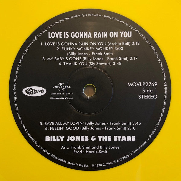 Billy Jones (3) & The Twinkle Stars : Love Is Gonna Rain On You (LP, Album, RSD, Ltd, Num, RE, Yel)