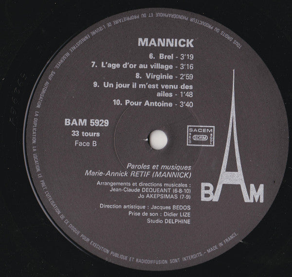 Mannick : Je Suis Ève (Volume 3) (LP, Album, Gat)