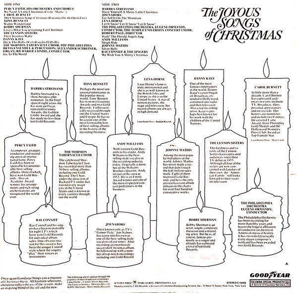 Various : The Joyous Songs Of Christmas (LP, Album, Comp)