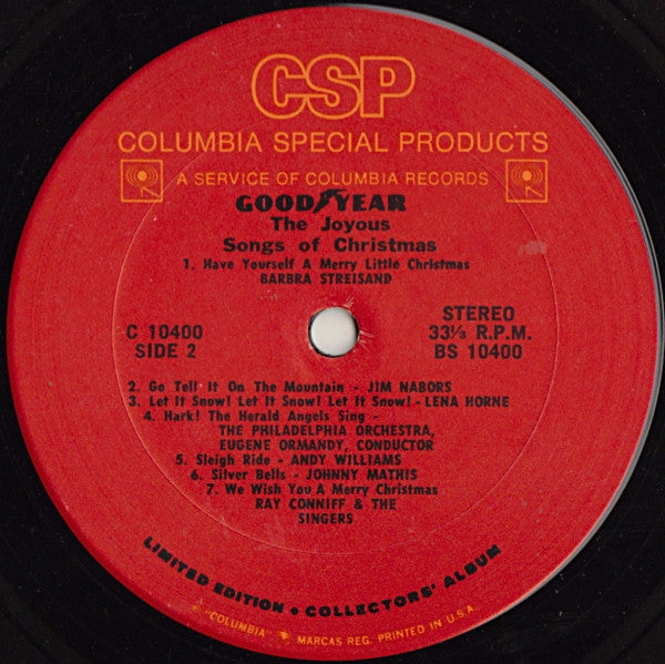 Various : The Joyous Songs Of Christmas (LP, Album, Comp)