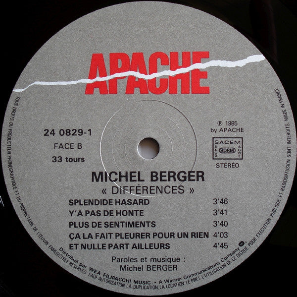 Michel Berger : Différences (LP, Album)