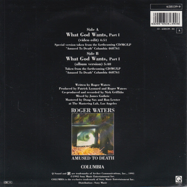 Roger Waters : What God Wants, Part I (7", Single)