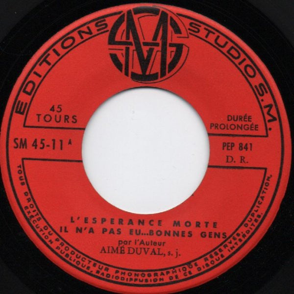 Aimé Duval : Le Ciel Est Rouge (7", EP, Red)