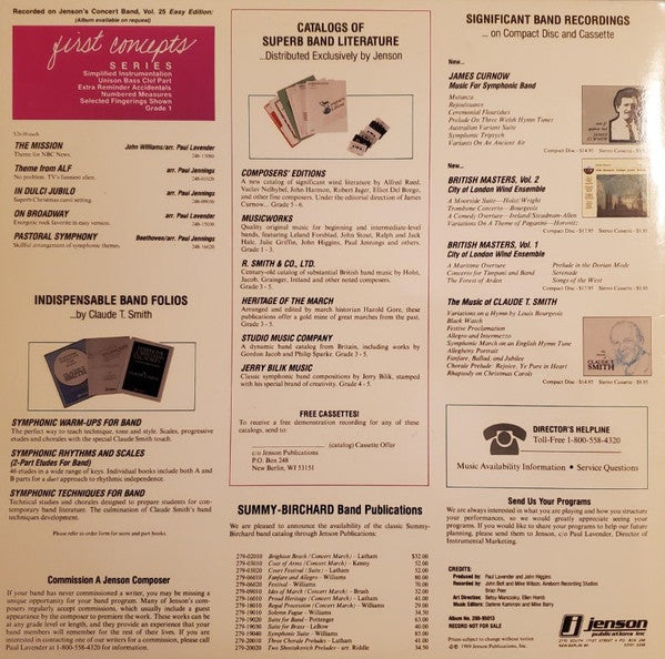 Unknown Artist : Music For Concert Band Volume 25 Advanced Edition (2xLP, Smplr, Gat)