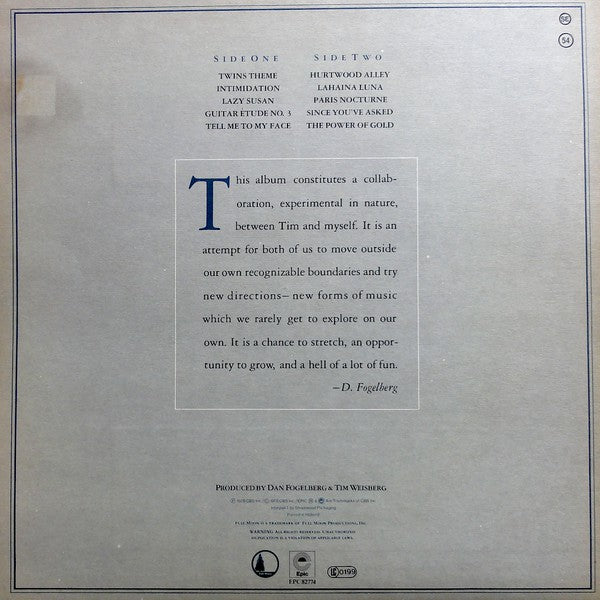 Dan Fogelberg & Tim Weisberg : Twin Sons Of Different Mothers (LP, Album, Gat)