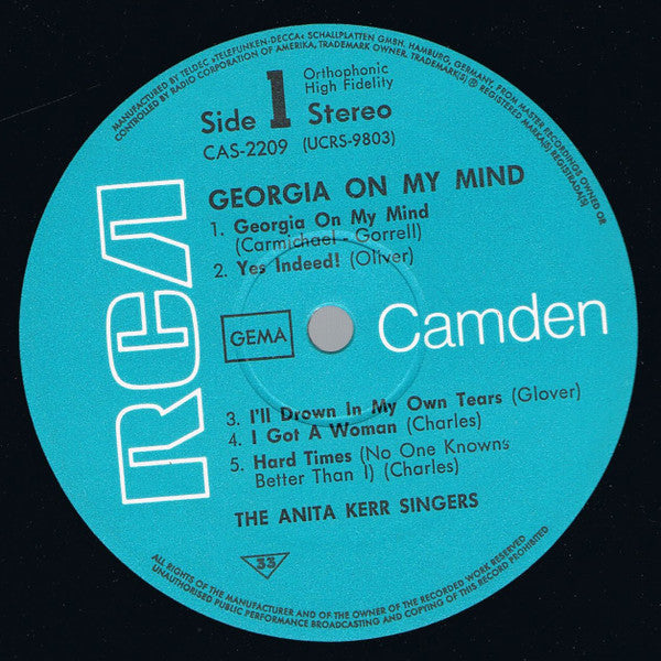 The Anita Kerr Singers : Georgia On My Mind (LP, Album)