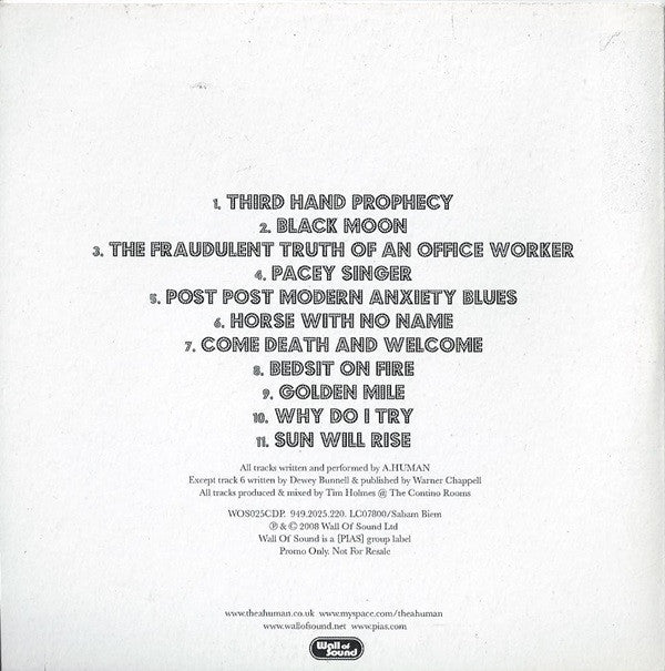 A.Human : Third Hand Prophecy (CD, Album, Promo)