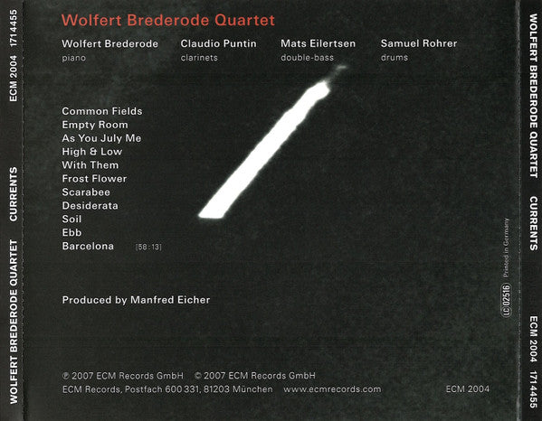 Wolfert Brederode Quartet : Currents (CD, Album)
