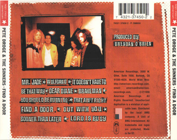 Pete Droge & The Sinners : Find A Door (CD, Album)