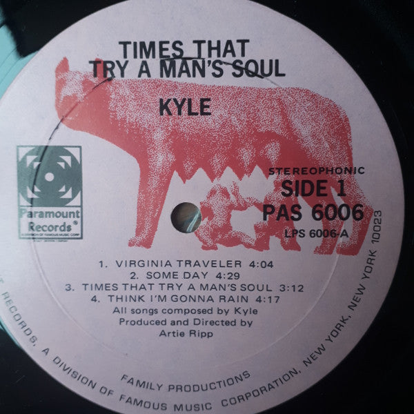 Kyle (8) : Times That Try A Man's Soul (LP, Album, Mon)