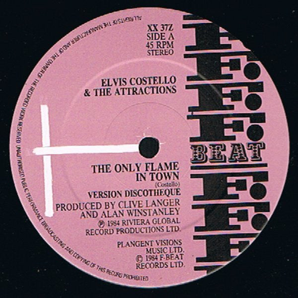 Elvis Costello & The Attractions : The Only Flame In Town (12")