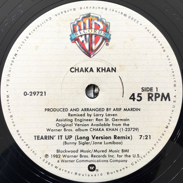 Chaka Khan : Tearin' It Up (12", Maxi, All)