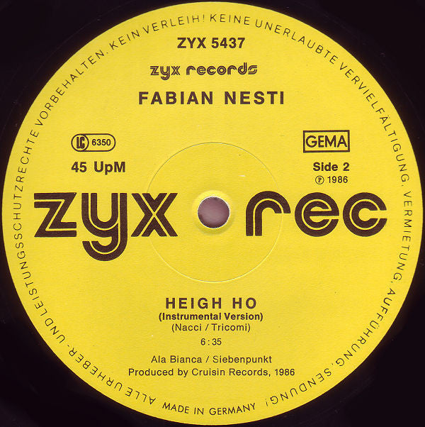 Fabian Nesti : Heigh Ho (12")
