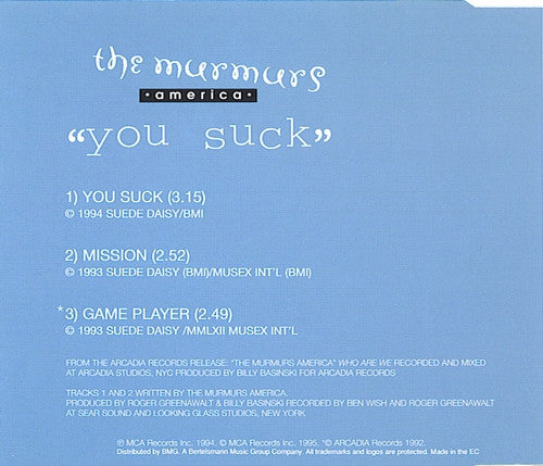 The Murmurs : You Suck (CD, Maxi)