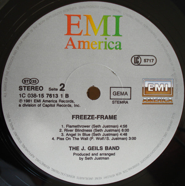 The J. Geils Band : Freeze Frame (LP, Album, RE)