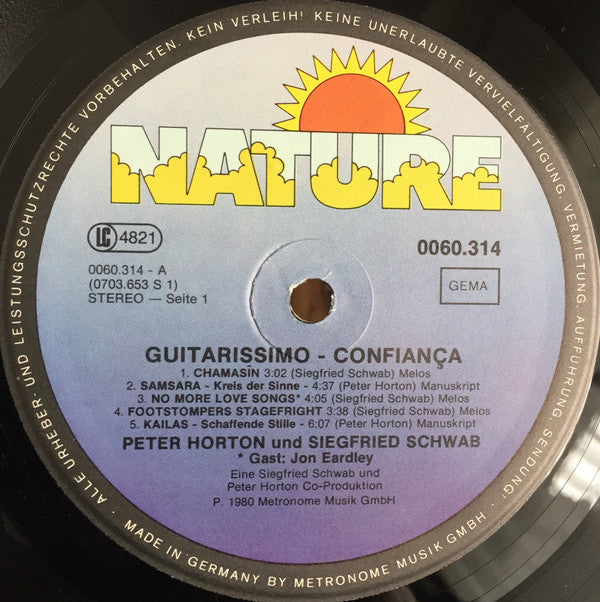 Peter Horton · Siegfried Schwab : Guitarissimo · Confiança (LP, Album)