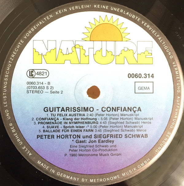 Peter Horton · Siegfried Schwab : Guitarissimo · Confiança (LP, Album)