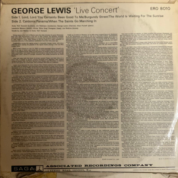 George Lewis And His Orchestra : Live! Concert (LP)