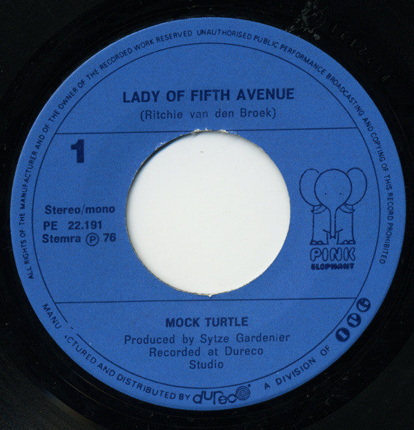Mock Turtle (2) : Lady Of Fifth Avenue (7", Single)