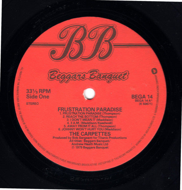 The Carpettes : Frustration Paradise (LP, Album)