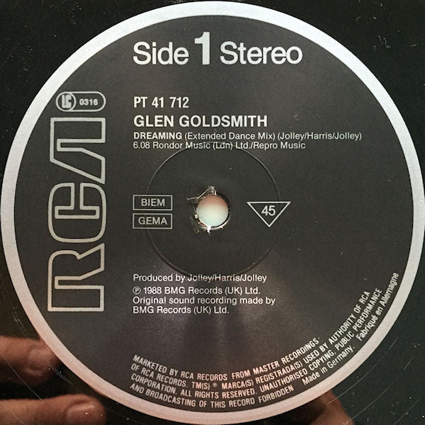 Glen Goldsmith : Dreaming (12", Maxi)