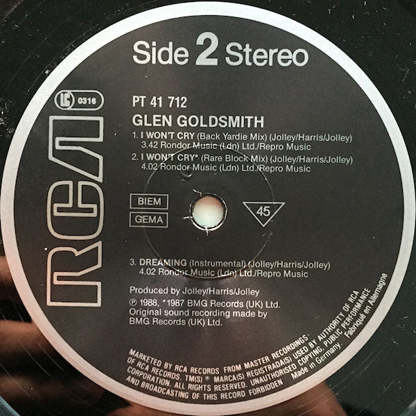 Glen Goldsmith : Dreaming (12", Maxi)