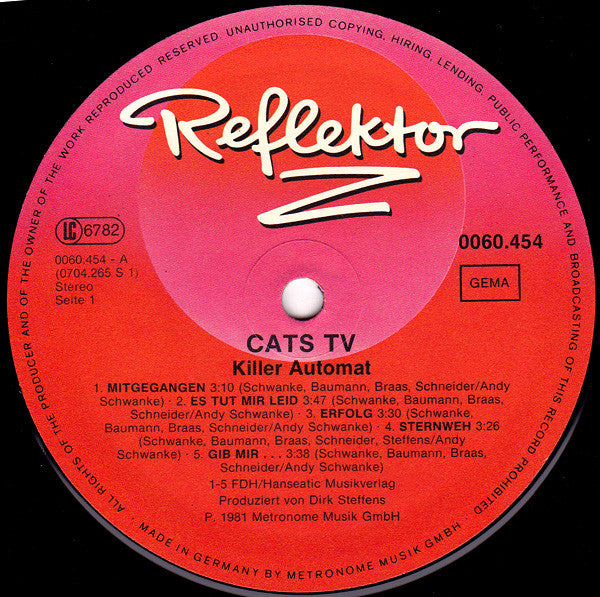 Cats TV : Killerautomat (LP, Album)
