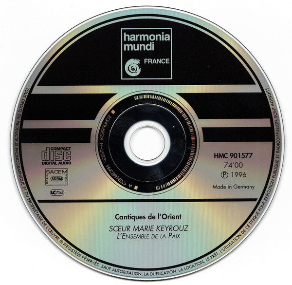 Sœur Marie Keyrouz : Cantiques De L'Orient (CD, Album)