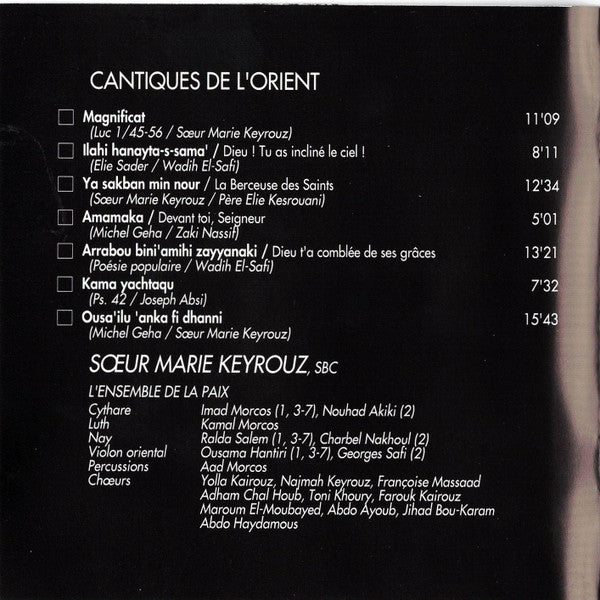 Sœur Marie Keyrouz : Cantiques De L'Orient (CD, Album)
