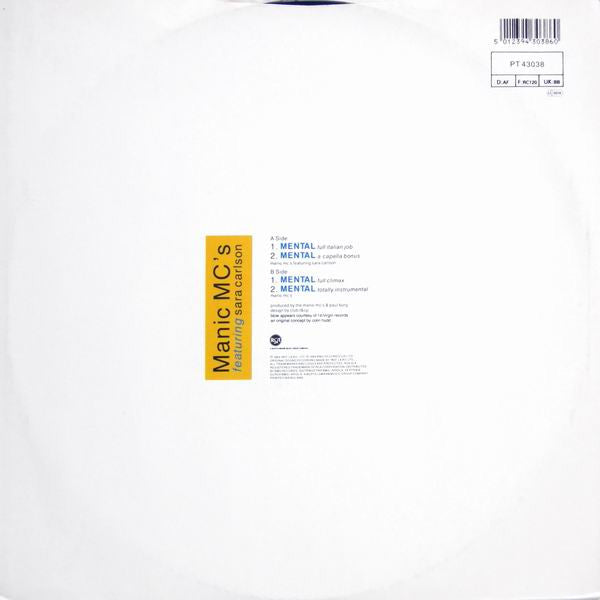Manic MC's Featuring  Sara Carlson : Mental (12")