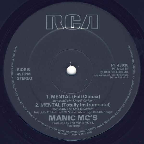 Manic MC's Featuring  Sara Carlson : Mental (12")