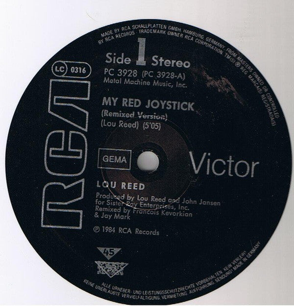 Lou Reed : My Red Joystick (12", Maxi, Whi)