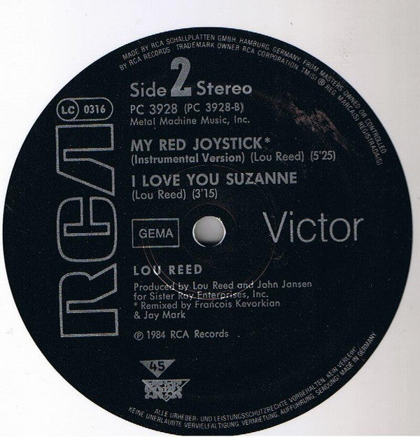 Lou Reed : My Red Joystick (12", Maxi, Whi)