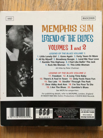 Memphis Slim : Legend Of The Blues Volumes 1 and 2 (CD, Comp, RE, RM)