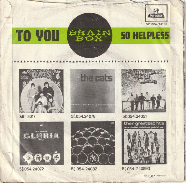 Brainbox (3) : To You (7", Single)