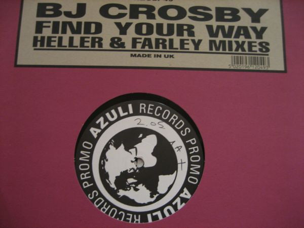 BJ Crosby : Find Your Way (Heller & Farley Mixes) (12", Promo)
