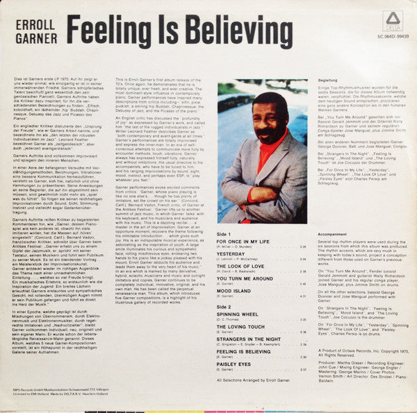 Erroll Garner : Feeling Is Believing (LP, RE)