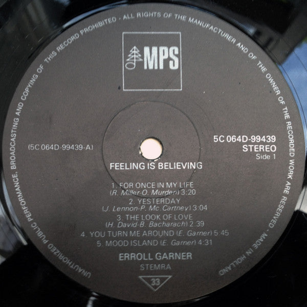 Erroll Garner : Feeling Is Believing (LP, RE)