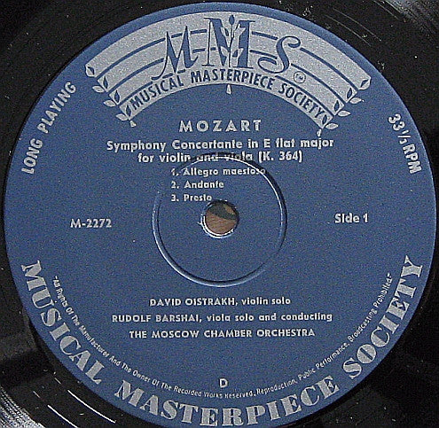 Wolfgang Amadeus Mozart : Konzertante Sinfonien (LP)