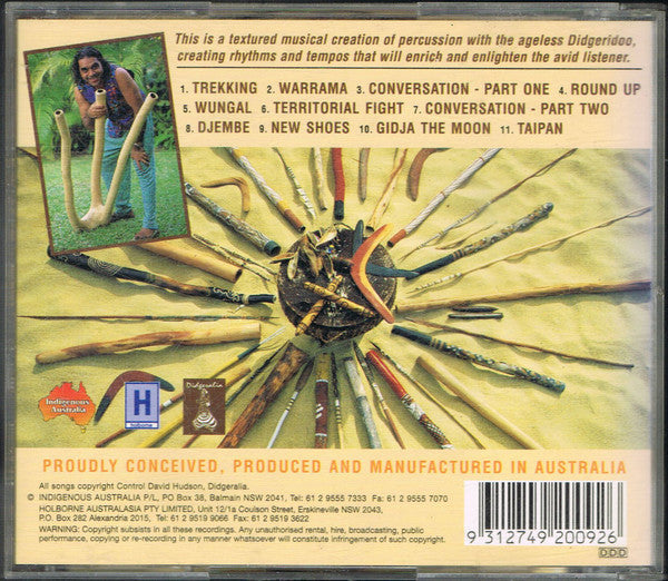 David Hudson : Didgeralia (Rhythms With Percussion & Didgeridoo) (CD, Album, RP)