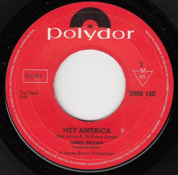 James Brown : Hey America (7", Single, Mono)