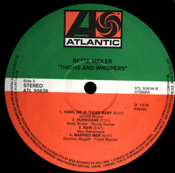 Bette Midler : Thighs And Whispers (LP, Album)