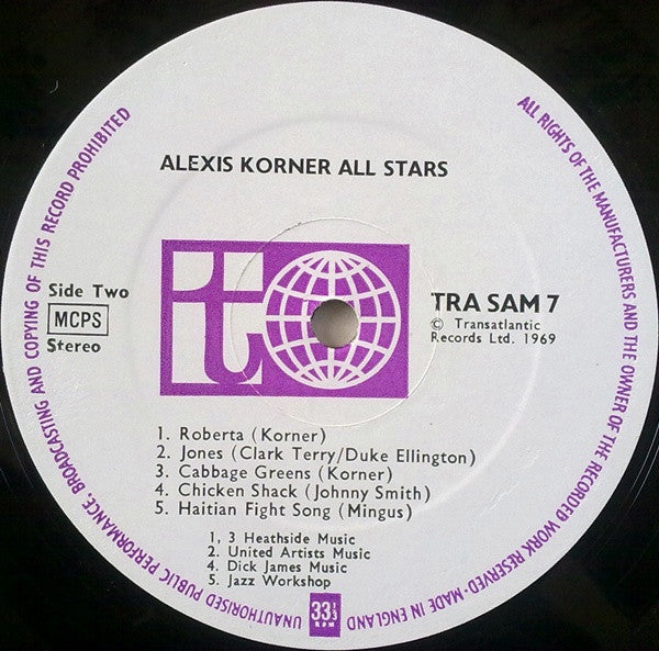 Blues Incorporated : Alexis Korner's All Stars (LP, Album, RE)