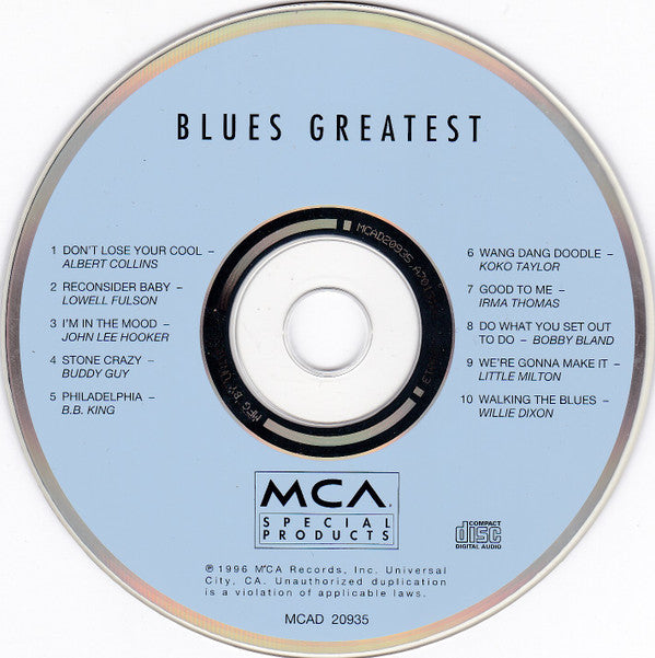 Various : Blues Greatest (CD, Comp)