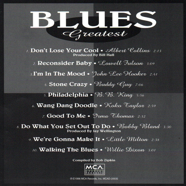 Various : Blues Greatest (CD, Comp)