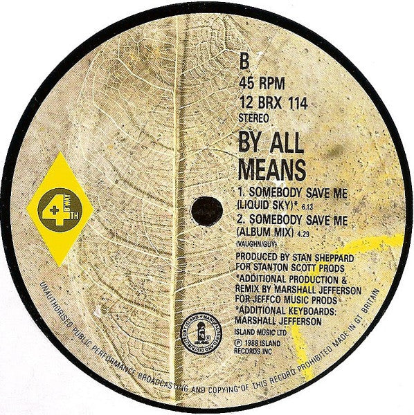 By All Means : Somebody Save Me (Altered States) (12")